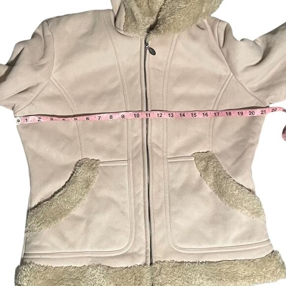 Vintage Mudd Faux Suede Beige Coat Size Large - Picture 5 of 10